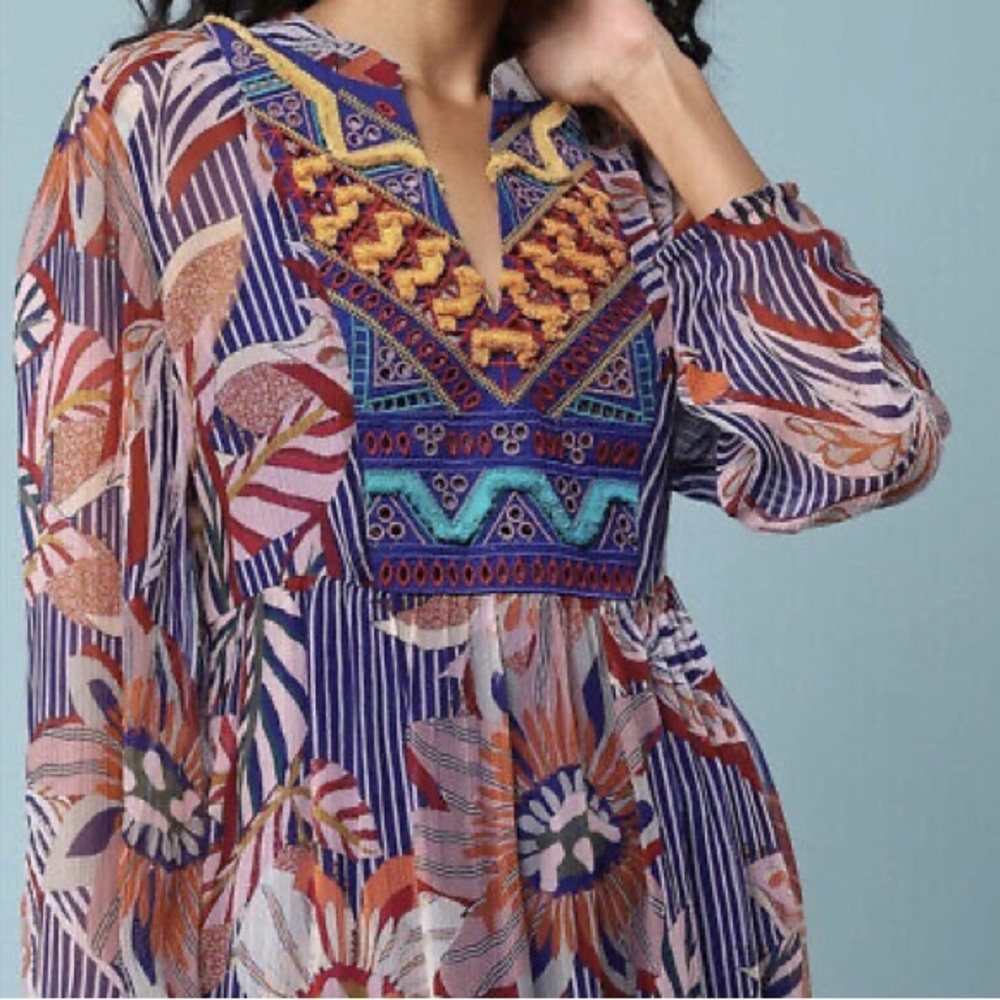 Soft Surroundings Purple Blue Graphic Tunic